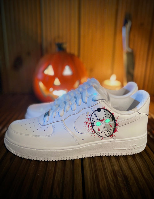 Jason Friday The 13th Glow In The Dark Custom Air Force 1 Painted