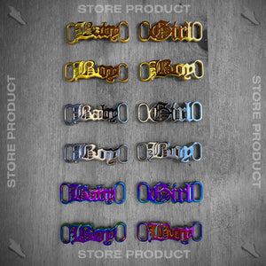 AF1 Metallic Text Shoelace Charms